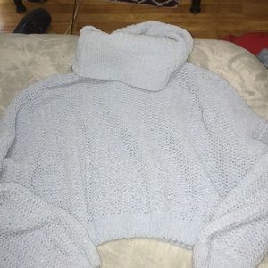 Knit turtle neck crop top